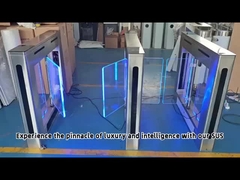 জেন্টো স্থান-সংরক্ষণকারী সুইং গেট টার্নস্টাইল স্লিম ডিজাইন ডুয়াল ডিরেকশন অ্যাক্সেস কন্ট্রোল উইথ এলইডি ইন্ডিকেটর